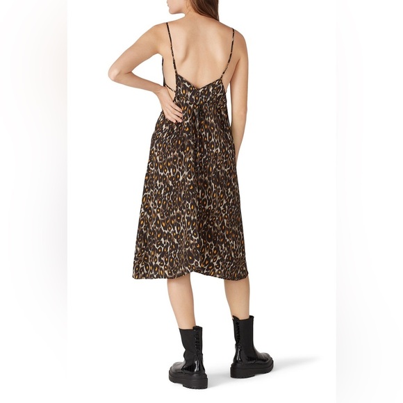 New! R13 90’s Midi Slip Leopard Dress Tie Back 🖤 XS and Medium - Picture 8 of 15
